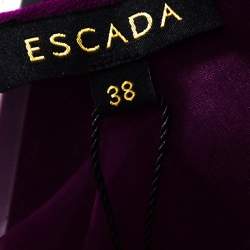 Pre Owned Escada Amethyste Purple Sheer Silk Sleeveless Norga Layered Top M