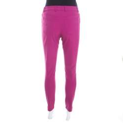 Escada Tourmaline Pink Stretch Crepe Tailored Tygan Trousers XL