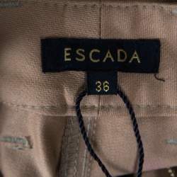 Pre Owned Escada Brass Brown Stretch Denim High Rise Straight Leg Tessa Jeans M