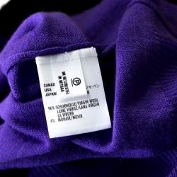 Escada Purple Mohair Wool Ruffle Tiered Detail Button Front Cardigan L