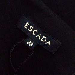 Pre Owned Escada Black Stretch Crepe Pintuck Detail Dinore Sheath Dress M