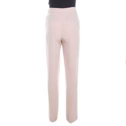 Escada Blush Pink Crepe Straight Leg Tovey Trousers M