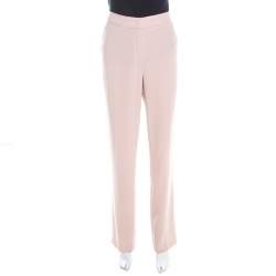 Escada Blush Pink Crepe Straight Leg Tovey Trousers M