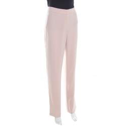 Escada Blush Pink Crepe Straight Leg Tovey Trousers M
