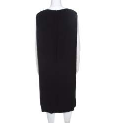 Escada Monochrome Sheer Yoke Detail Long Sleeve Dary Dress L