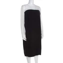 Escada Monochrome Sheer Yoke Detail Long Sleeve Dary Dress L