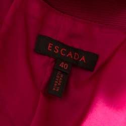 Escada Pink Silk Satin Slit Detail Pencil Skirt L