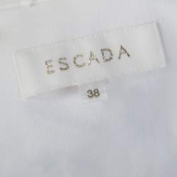 Pre Owned Escada White Denim Floral Embroidered Jacket M 