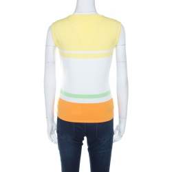 Escada Multi Colour Striped Knit Sleeveless Top M 