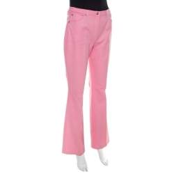 Escada Pink Cotton Denim High Waist Flared Jeans M