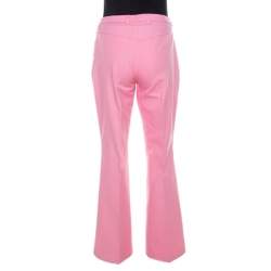 Escada Pink Cotton Denim High Waist Flared Jeans M
