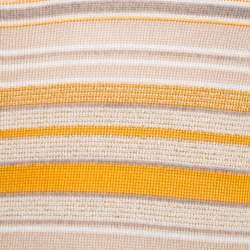 Pre Owned Escada Beige And Orange Stripes Knit Long Sleeve Top L