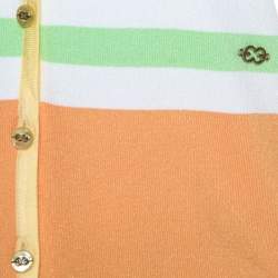 Escada Multicolor Rib Knit Button Front Cardigan M