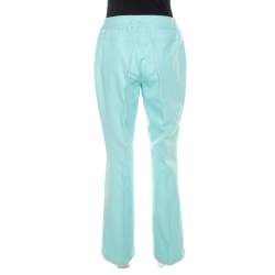 Escada Mint Green Cotton Stretch Denim Straight Fit Jeans M