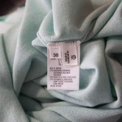 Escada Mint Green Knit Embellished Long Sleeve Top L 