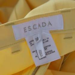 Pre Owned Escada Yellow Cotton Stretch Denim Flared Jeans M