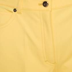 Pre Owned Escada Yellow Cotton Stretch Denim Flared Jeans M