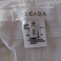 Pre Owned Escada White True Love Heart Embroidered Denim High Waist Jeans M