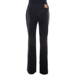 Escada Black Stretch Denim Dragon Embroidered Flared Jeans M 