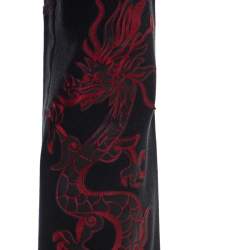Escada Black Stretch Denim Dragon Embroidered Flared Jeans M 