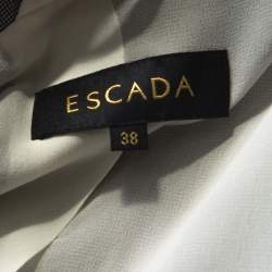 Escada Grey Wool Blend Houndstooth Patterned Double Button Blazer M 