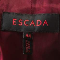 Escada Burgundy Wool and Silk Blend Single Button Blazer XL