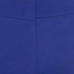 Pre Owned Escada Dark Blue Stretch Crepe Buckle Detail Pants M