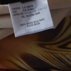 Escada Silk Chiffon Yellow Abstract Print Sheer Hem Skirt M 