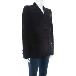Pre Owned Escada Black Wool Safari Pocket Detail Jacket M 