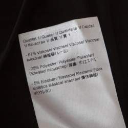 Escada Black Stretch Knit Ruched Braided Detail Edona Skirt M