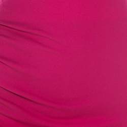 Pre Owned Escada Blossom Pink Knit Gathered Detail Relas Pencil Skirt M