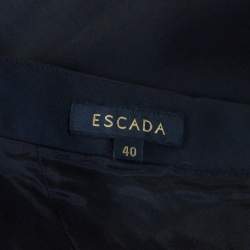 Escada Black Knit Lace Applique Detail Ralace Pencil Skirt L