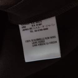 Escada Dark Brown Wool Crepe Wide Leg Trousers S