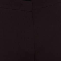 Escada Dark Brown Wool Crepe Wide Leg Trousers S