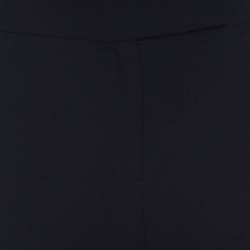 Pre Owned Escada Navy Blue Wool Crepe Front Slit Detail Midi Skirt M