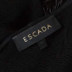 Escada Black Crochet Fringe Detail Cardigan L 