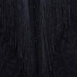 Escada Black Crochet Fringe Detail Cardigan L 