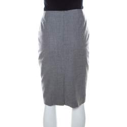 Escada Grey Wool Short Pencil Skirt S