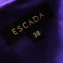 Pre Owned Escada Purple Crepe Pleated Bodice Detail Sleeveless Danicara Dress M