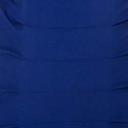 Escada Ink Blue Stretch Knit Pleated Dynamia Bodycon Dress M