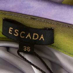 Escada Multicolor Fantasy Print Jersey Pleat Front Etiennise Dress M