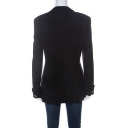 Pre Owned Escada by Margaretha Ley Vintage Black Wool Double Breasted Jacket M 