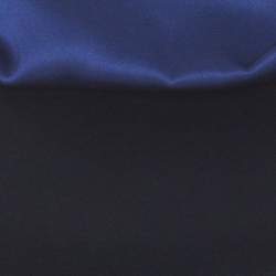Escada Black and Indigo Silk Turtleneck Short Sleeve Top M 