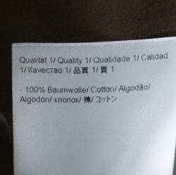 Pre Owned Escada Olive Green Cotton Gold Snap Button Detail Shirt M