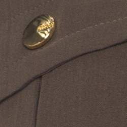 Pre Owned Escada Olive Green Cotton Gold Snap Button Detail Shirt M