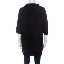 Escada Black Stretch Knit Oversized Nidris Tunic XL
