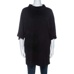 Escada Black Stretch Knit Oversized Nidris Tunic XL