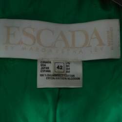 Escada Bicolor Leopard Print Cotton Short Sleeve Double Breasted Blazer L