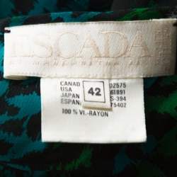 Escada Bicolor Leopard Print Georgette Sleeveless Sheer Top L