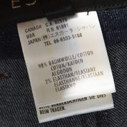 Pre Owned Escada Blue Dark Wash Denim Turn Up Embellished Hem Jeans M